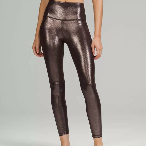 Lululemon Align High Rise Leggings 25" Shine Radiant Foil Size 0 NEW With Tags - Picture 2 of 7